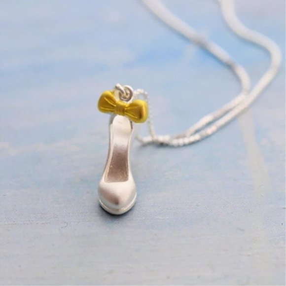 14k Gold Pump Shoe Sterling Silver Necklace - Picture 2 of 9